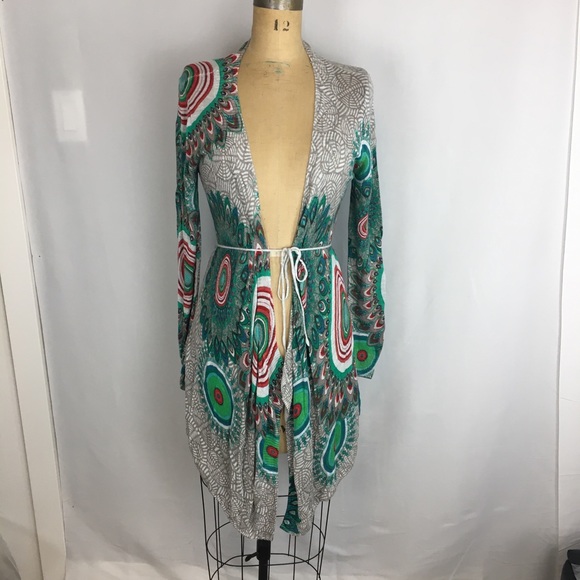 Desigual Peacock Print Cardigan